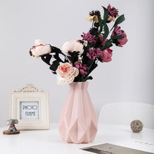 Load image into Gallery viewer, Origami Plastic Vase Milky White Imitation Ceramic Flower Pot Flower Basket Flower Vase Decoration Home Nordic Decoration