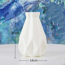 Load image into Gallery viewer, Origami Plastic Vase Milky White Imitation Ceramic Flower Pot Flower Basket Flower Vase Decoration Home Nordic Decoration