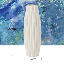 Load image into Gallery viewer, Origami Plastic Vase Milky White Imitation Ceramic Flower Pot Flower Basket Flower Vase Decoration Home Nordic Decoration