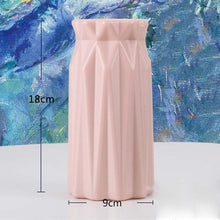 Load image into Gallery viewer, Origami Plastic Vase Milky White Imitation Ceramic Flower Pot Flower Basket Flower Vase Decoration Home Nordic Decoration