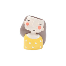 Load image into Gallery viewer, Mini Cute girl boy Planter Flower Pot Home Garden Home Decoration Flowerpot Planter Desktop Vase Home Office Bonsai Pot