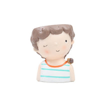 Load image into Gallery viewer, Mini Cute girl boy Planter Flower Pot Home Garden Home Decoration Flowerpot Planter Desktop Vase Home Office Bonsai Pot