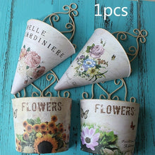 Load image into Gallery viewer, 1Pcs Plastic Wall Hanging Flower Vase Pot Wall Flower Basket Rural Garden Home Decoration Flower Basket Home Decor